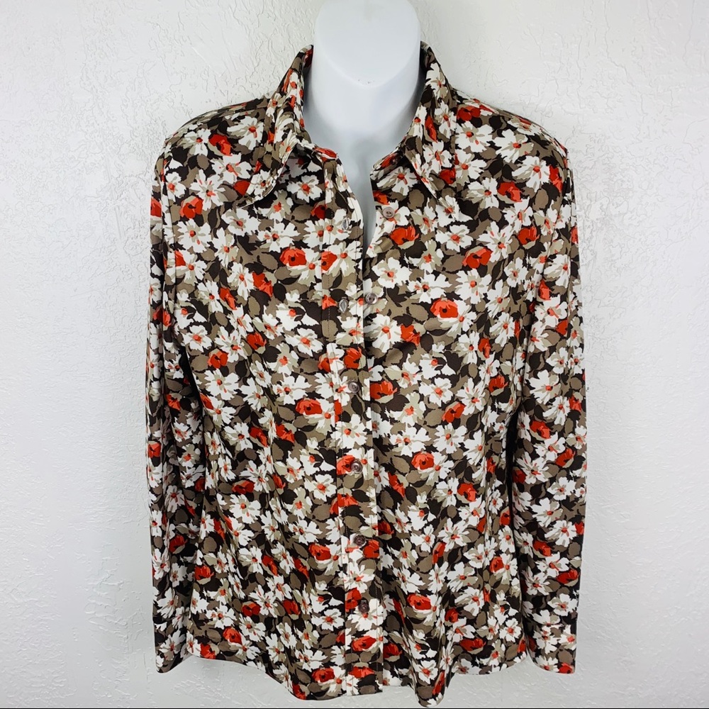50% OFF Vintage 70’s Floral Flare Collar Shirt - Picture 3 of 8